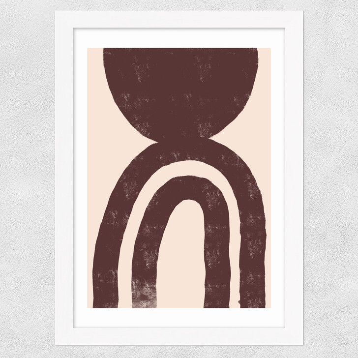 Abstract Shape No.2 Wide White Frame