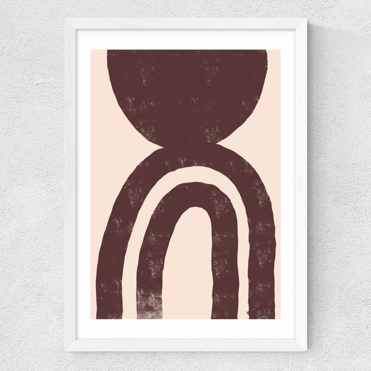 Abstract Shape No.2 Medium White Frame
