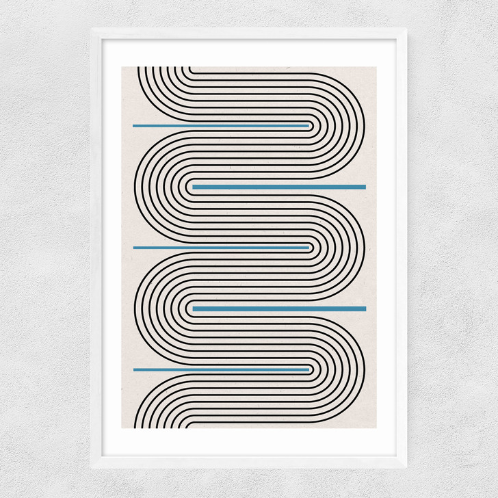 Curved Lines Harmony Narrow White Frame