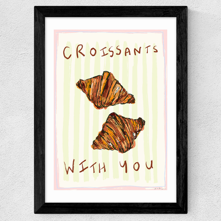 Croissants With You Wide Black Frame