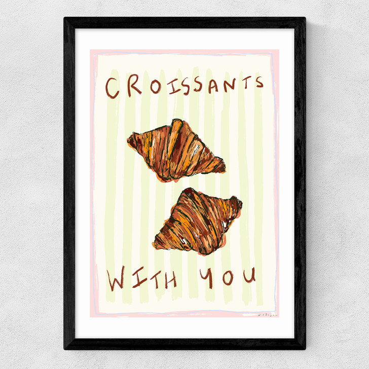 Croissants With You Medium Black Frame