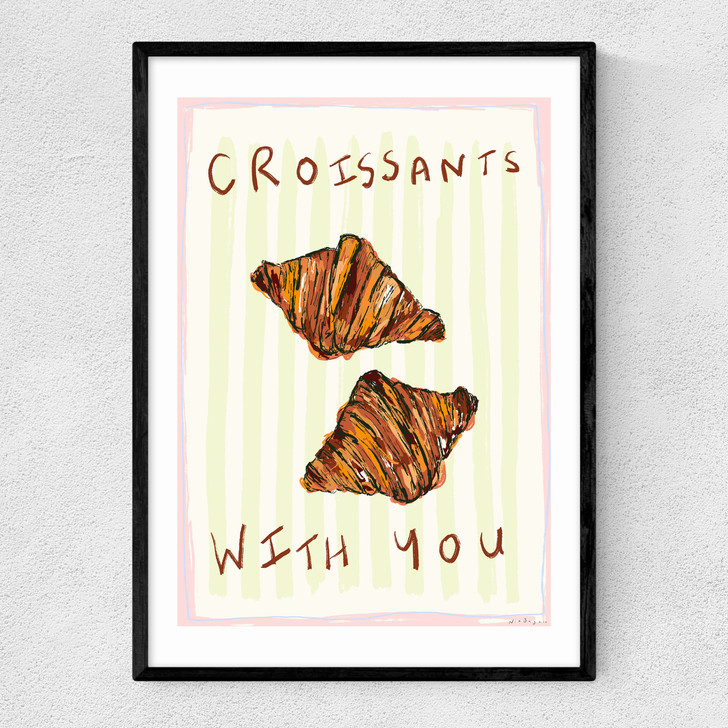 Croissants With You Narrow Black Frame