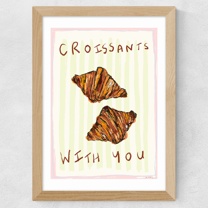 Croissants With You Wide Oak Frame