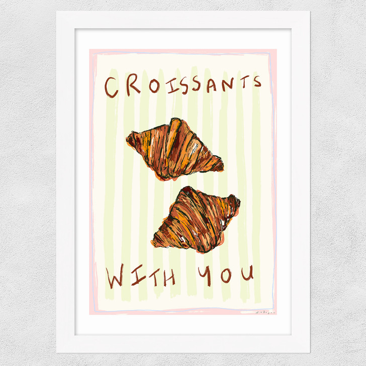 Croissants With You Wide White Frame