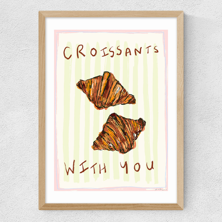 Croissants With You Medium Oak Frame
