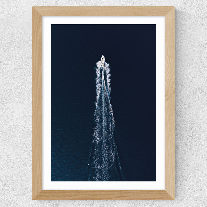 Boat Trip Through Blue Wide Oak Frame