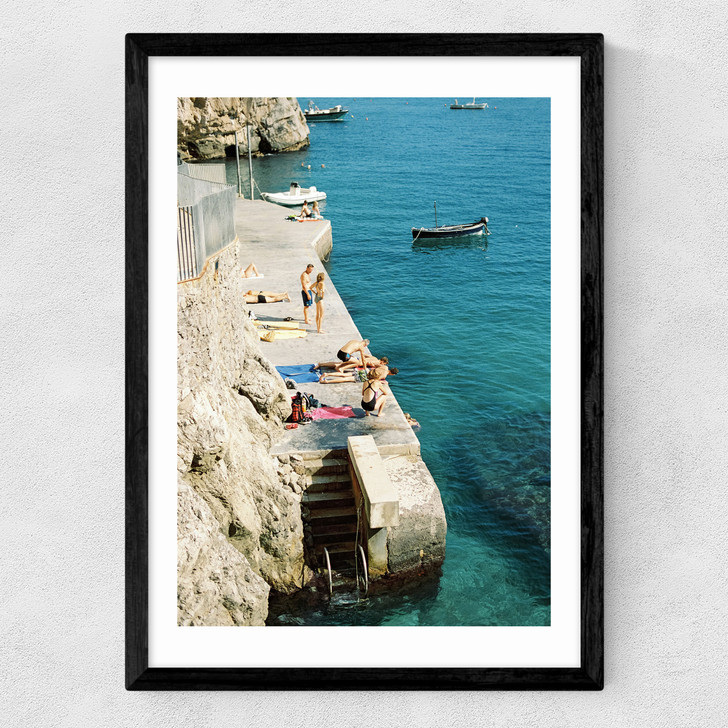 Summer on the Amalfi Coast Medium Black Frame
