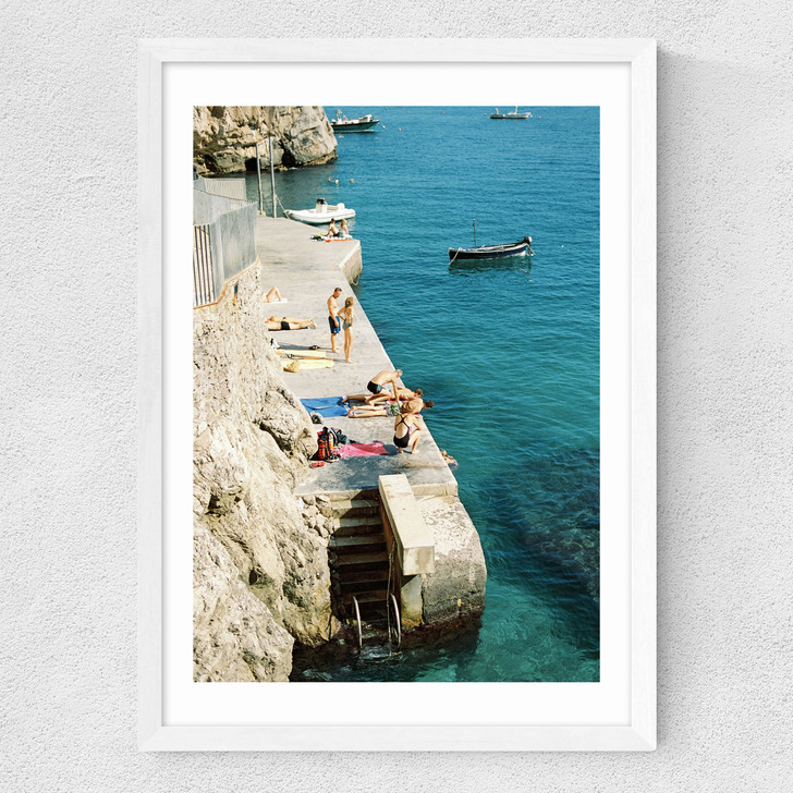 Summer on the Amalfi Coast Medium White Frame