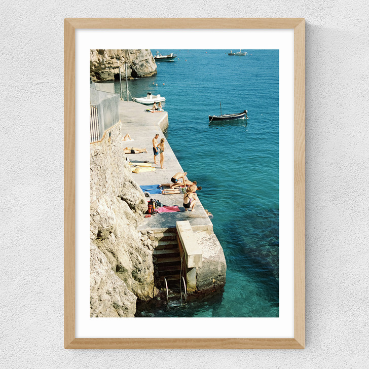 Summer on the Amalfi Coast Medium Oak Frame