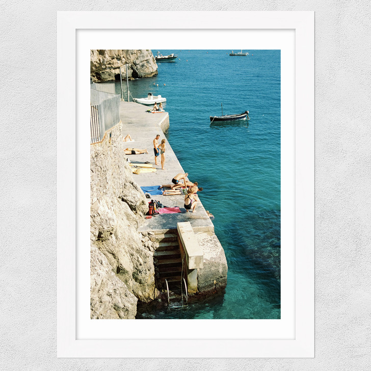 Summer on the Amalfi Coast Wide White Frame