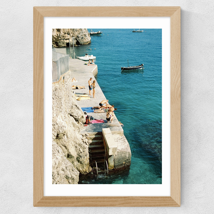 Summer on the Amalfi Coast Wide Oak Frame