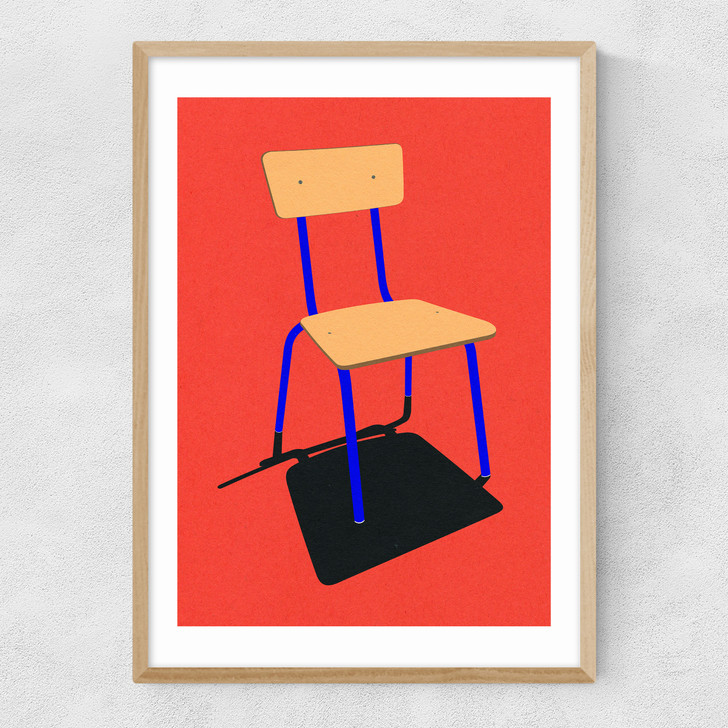 School Chair Narrow Oak Frame