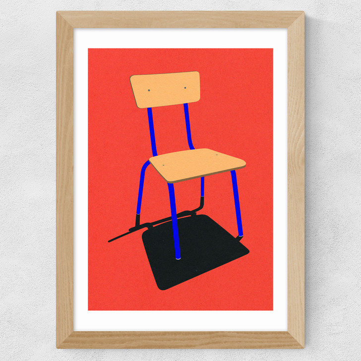 School Chair Wide Oak Frame