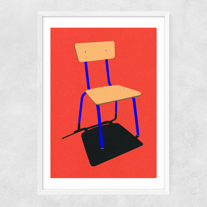 School Chair Narrow White Frame