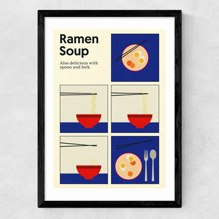 Ramen Soup Medium Black Frame