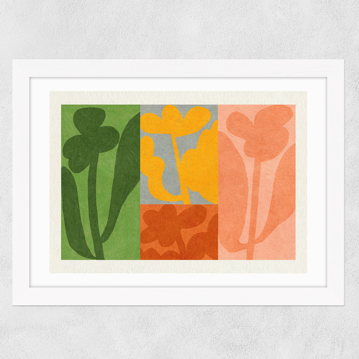 Flowers Not For You Wide White Frame
