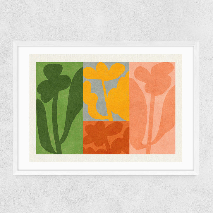 Flowers Not For You Narrow White Frame