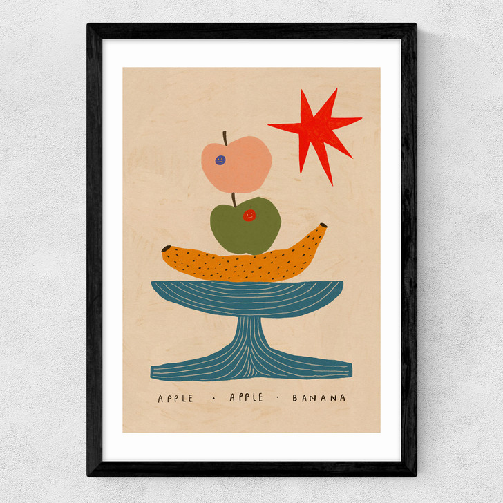 Apple, Apple, Banana Medium Black Frame