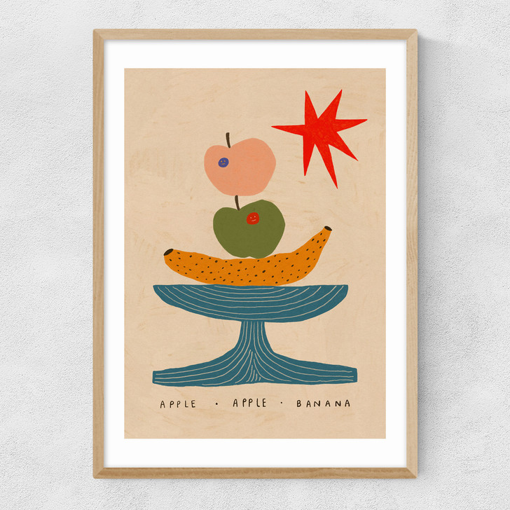 Apple, Apple, Banana Narrow Oak Frame