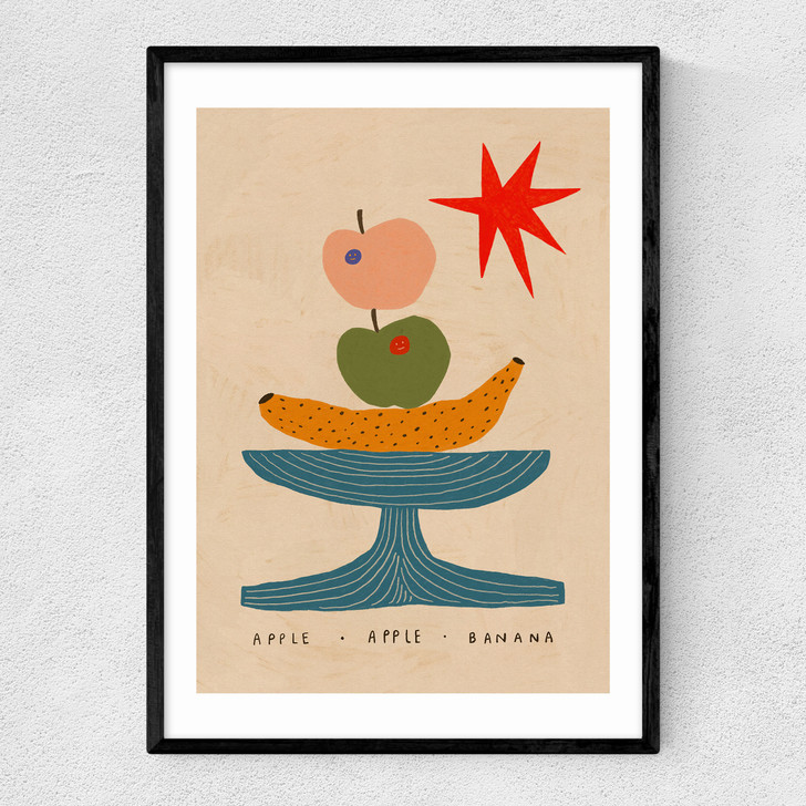 Apple, Apple, Banana Narrow Black Frame