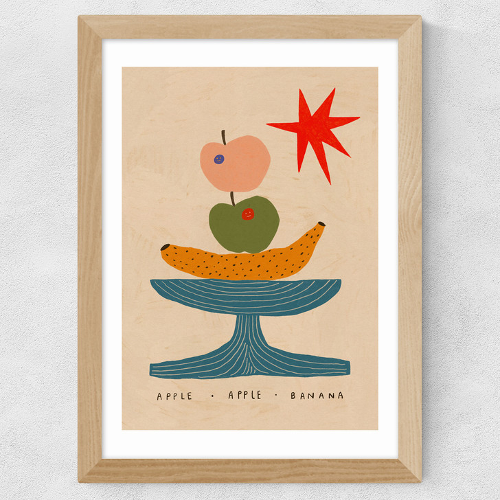 Apple, Apple, Banana Wide Oak Frame