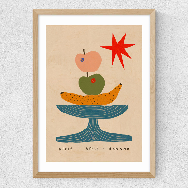 Apple, Apple, Banana Medium Oak Frame