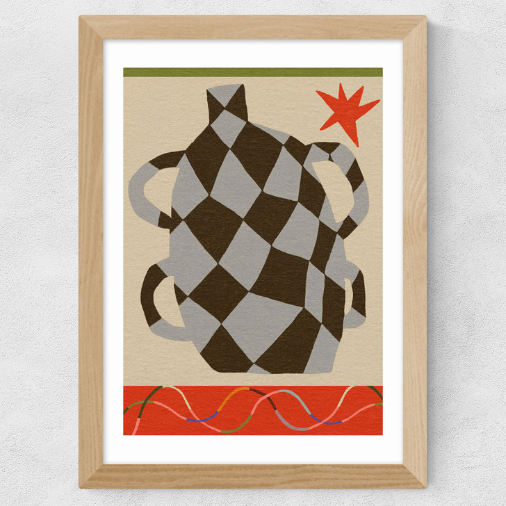 Big Vase Wide Oak Frame