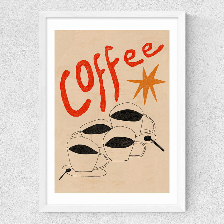 Coffee? Medium White Frame