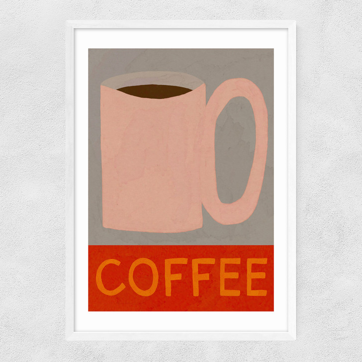 Coffee Mug Narrow White Frame