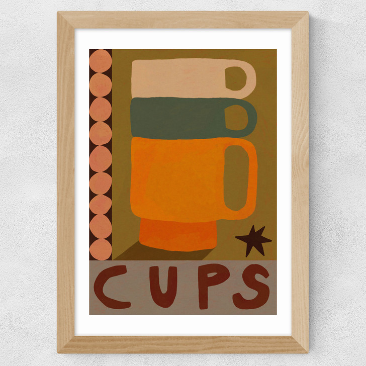Cups Wide Oak Frame