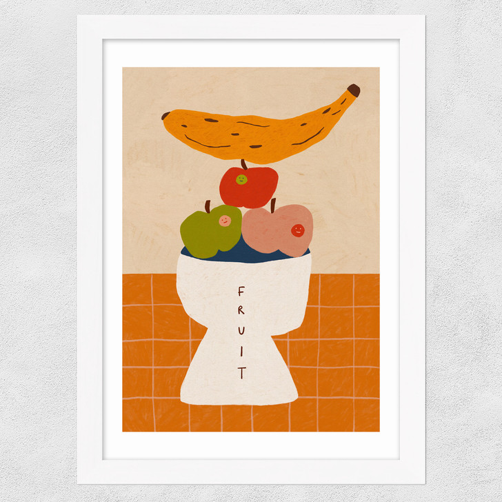 Fruit Bowl Wide White Frame