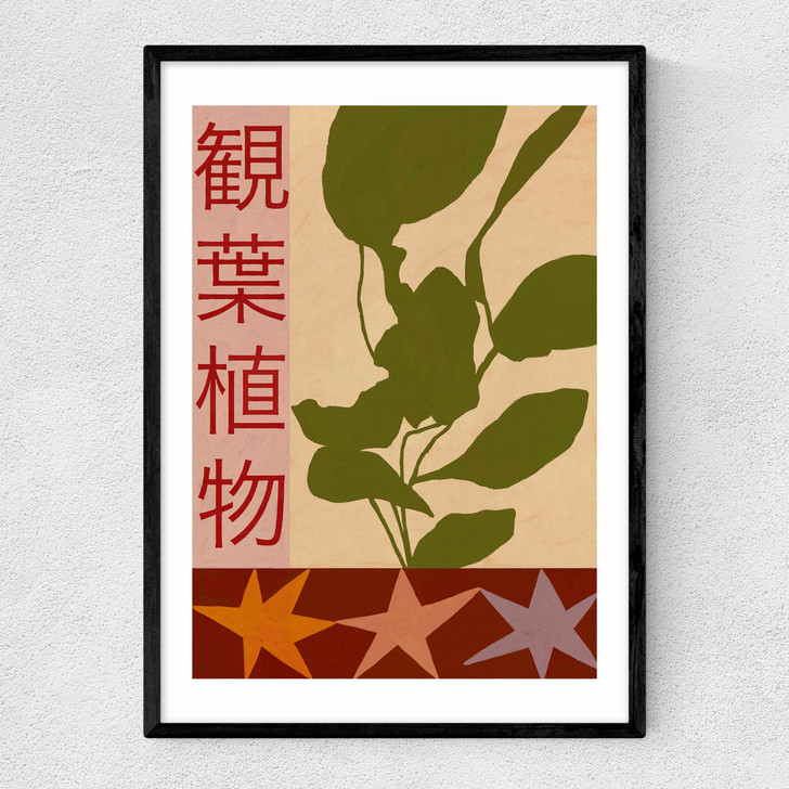 House Plants Large Narrow Black Frame
