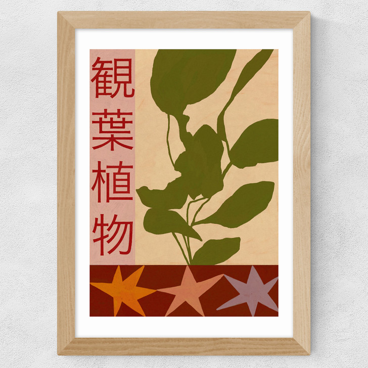 House Plants Large Wide Oak Frame