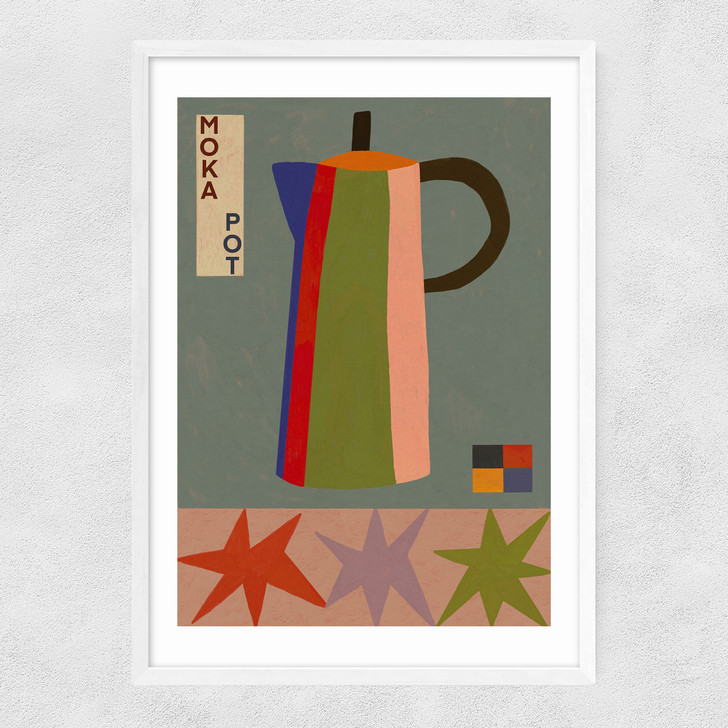 Moka Pot Narrow White Frame