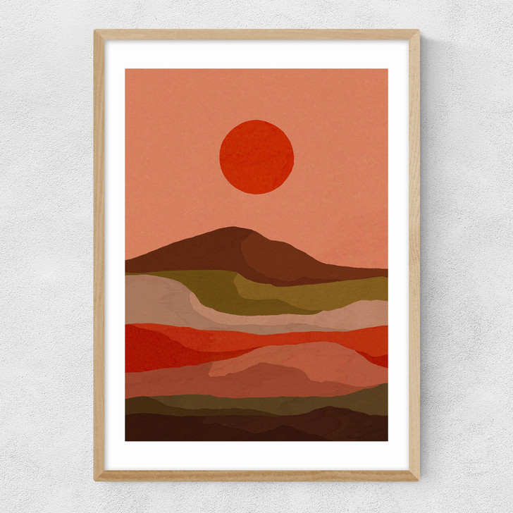 Red Sun Narrow Oak Frame