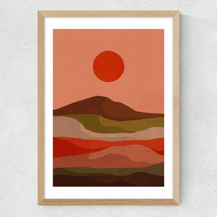 Red Sun Medium Oak Frame