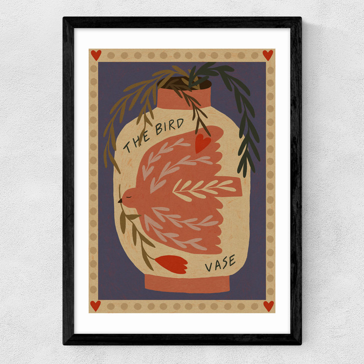 The Bird Vase Medium Black Frame