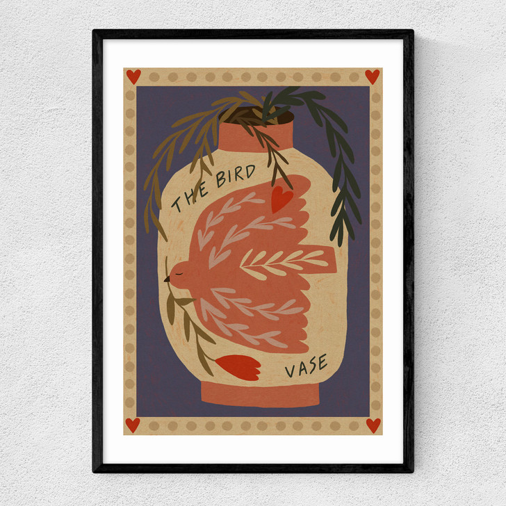 The Bird Vase Narrow Black Frame
