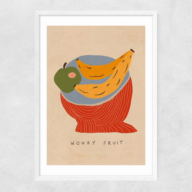 Wonky Fruit Narrow White Frame