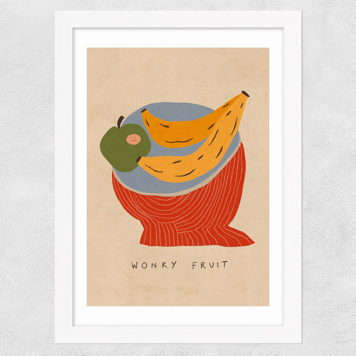 Wonky Fruit Wide White Frame