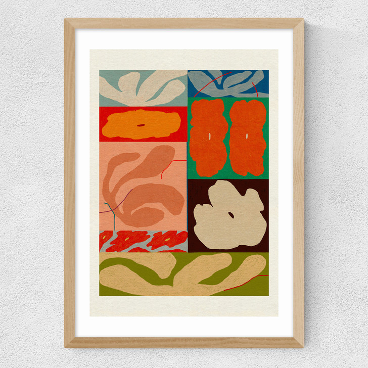Amongst The Flowers Medium Oak Frame