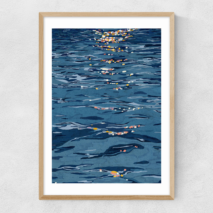 The Sea Narrow Oak Frame