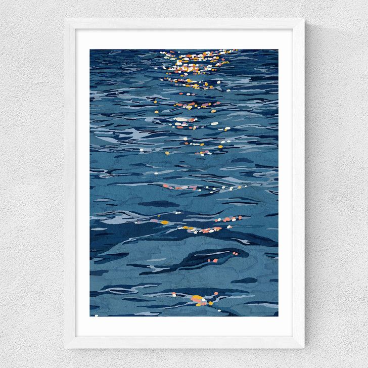 The Sea Medium White Frame