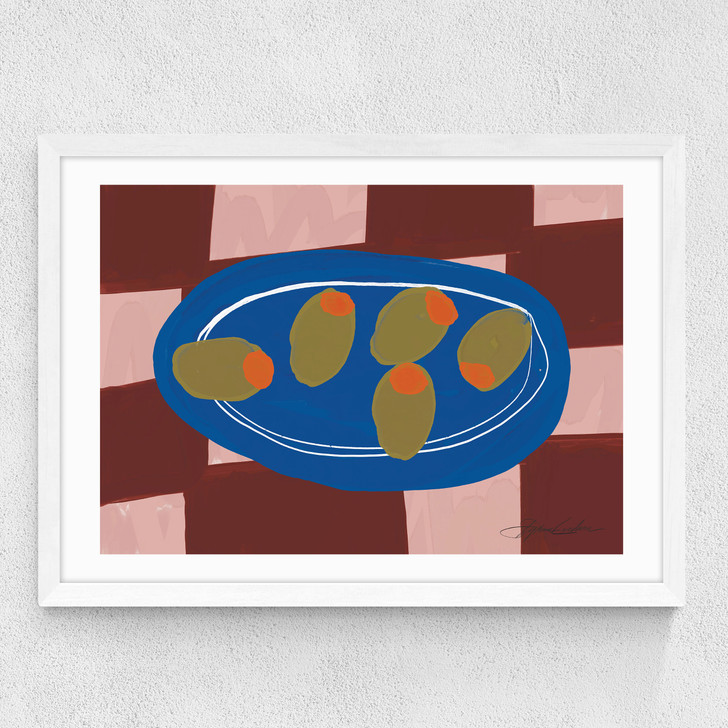Olive Dinner Medium White Frame