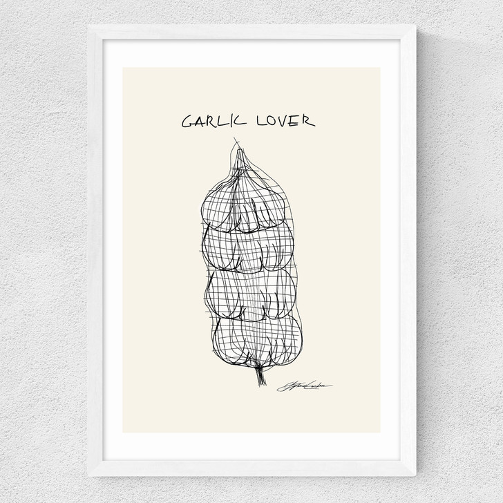 Garlic Lover Medium White Frame