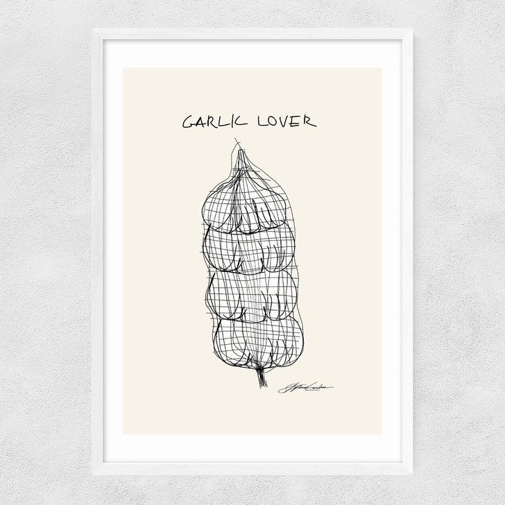 Garlic Lover Narrow White Frame