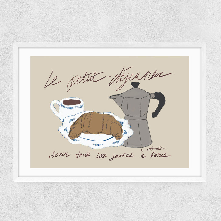 Le Petit Dejeuner Narrow White Frame