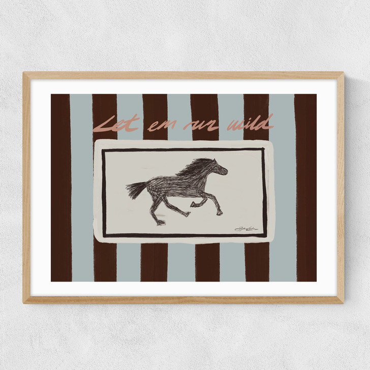Let 'Em Run Wild Narrow Oak Frame