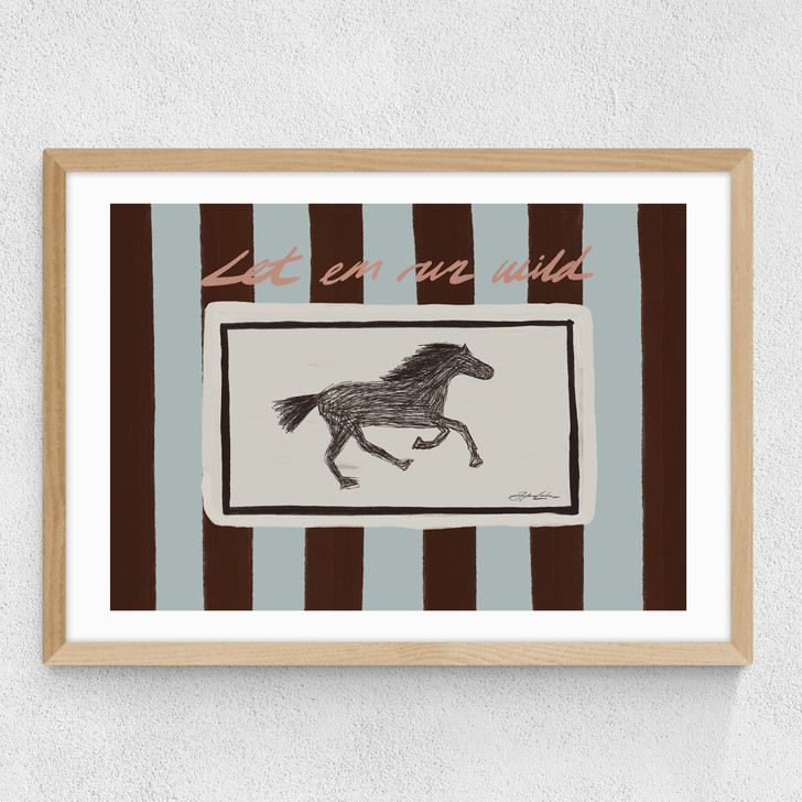 Let 'Em Run Wild Medium Oak Frame