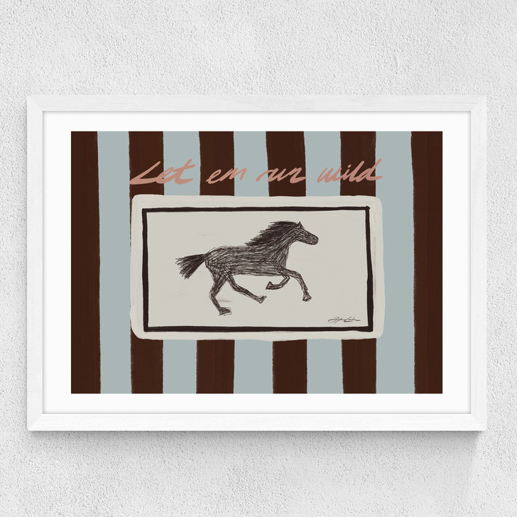 Let 'Em Run Wild Medium White Frame